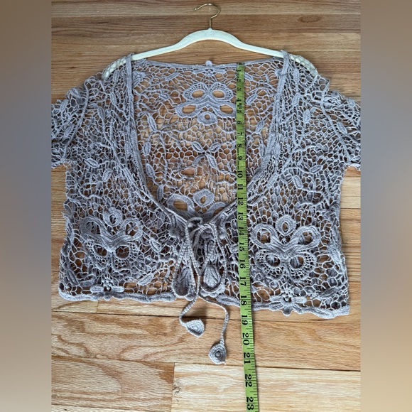 Crochet Open-Front Cardigan - Picture 5 of 6
